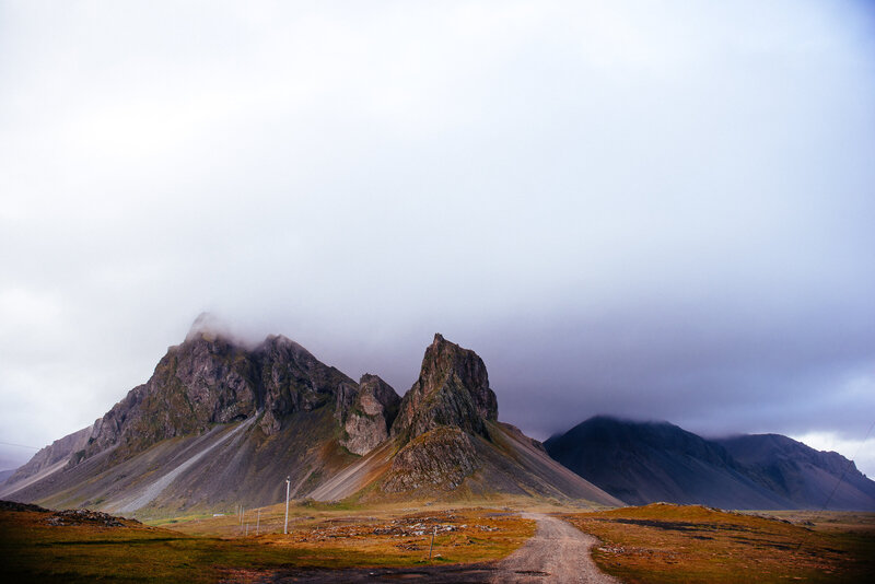 image of the painted mountains in iceland, as viewed from the road, on the way to a magical mountaintop elopement vow exchange.
