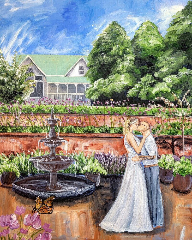 Live wedding painting at Quiet Waters Park Annapolis MD Wedding - LGBTQ wedding painter