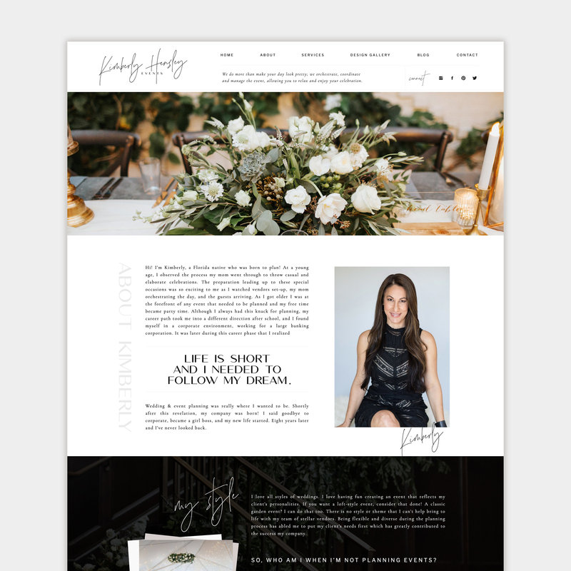 Handcrafting Heartfelt Brand & Website Designs for Female Creatives |  Showit | Showit Templates | by Viva la Violet | Kimberly Hensley Events