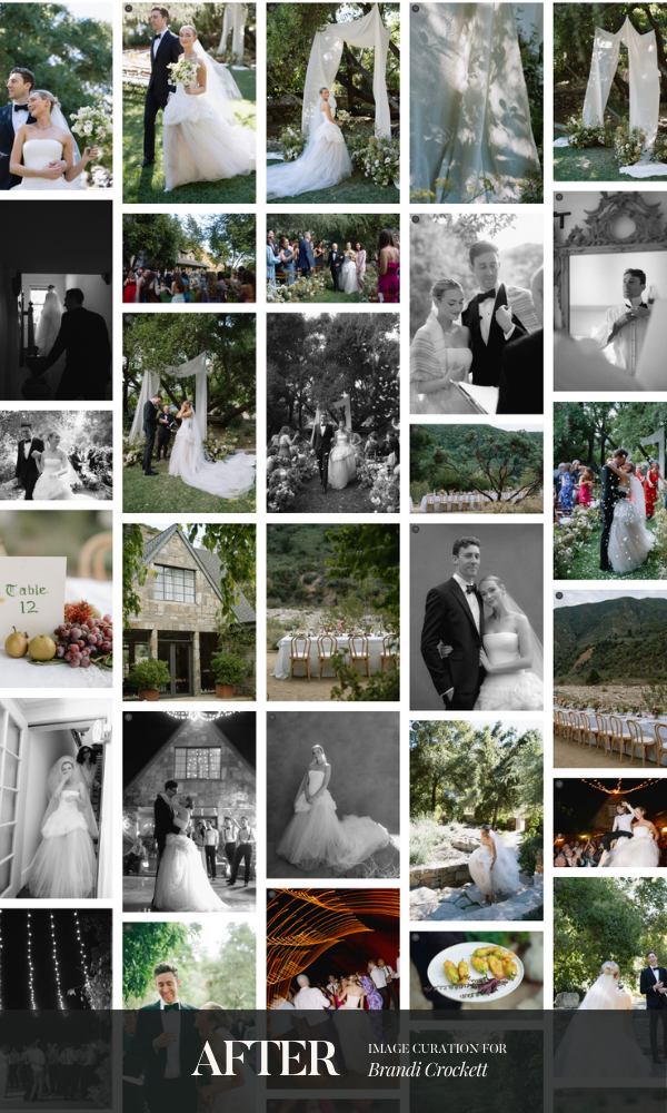 wedding gallery curation service for California wedding photographer, Brandi Crockett