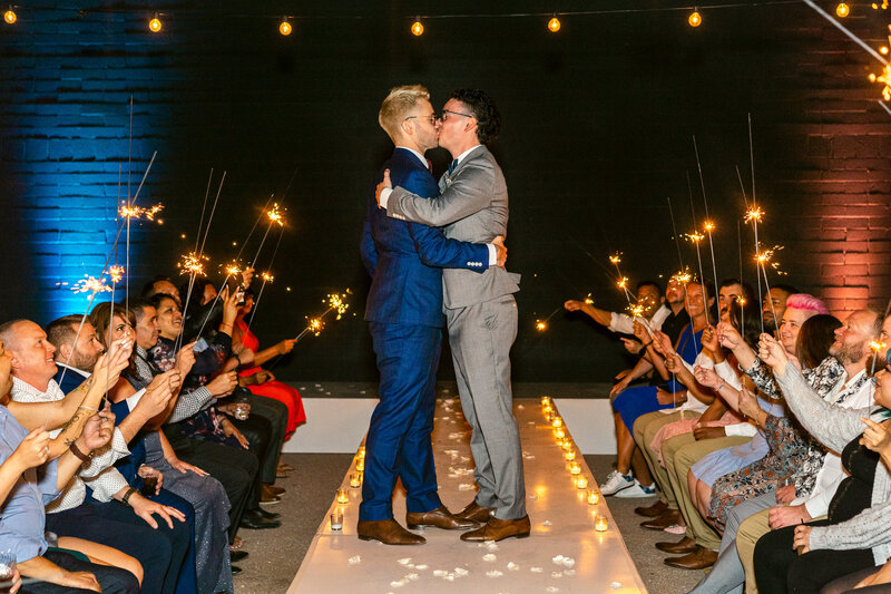 Wedding At Venue On Washington In Phoenix Arizona - Sparkler Exit At Gay Wedding 01