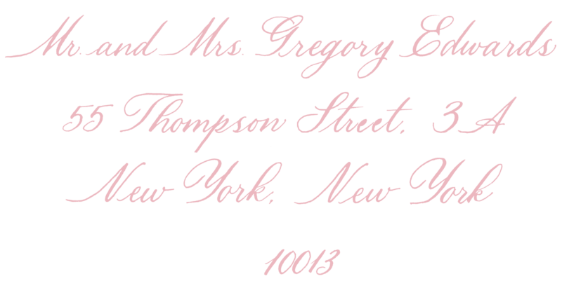 Lafayette Calligraphy Style- Blush