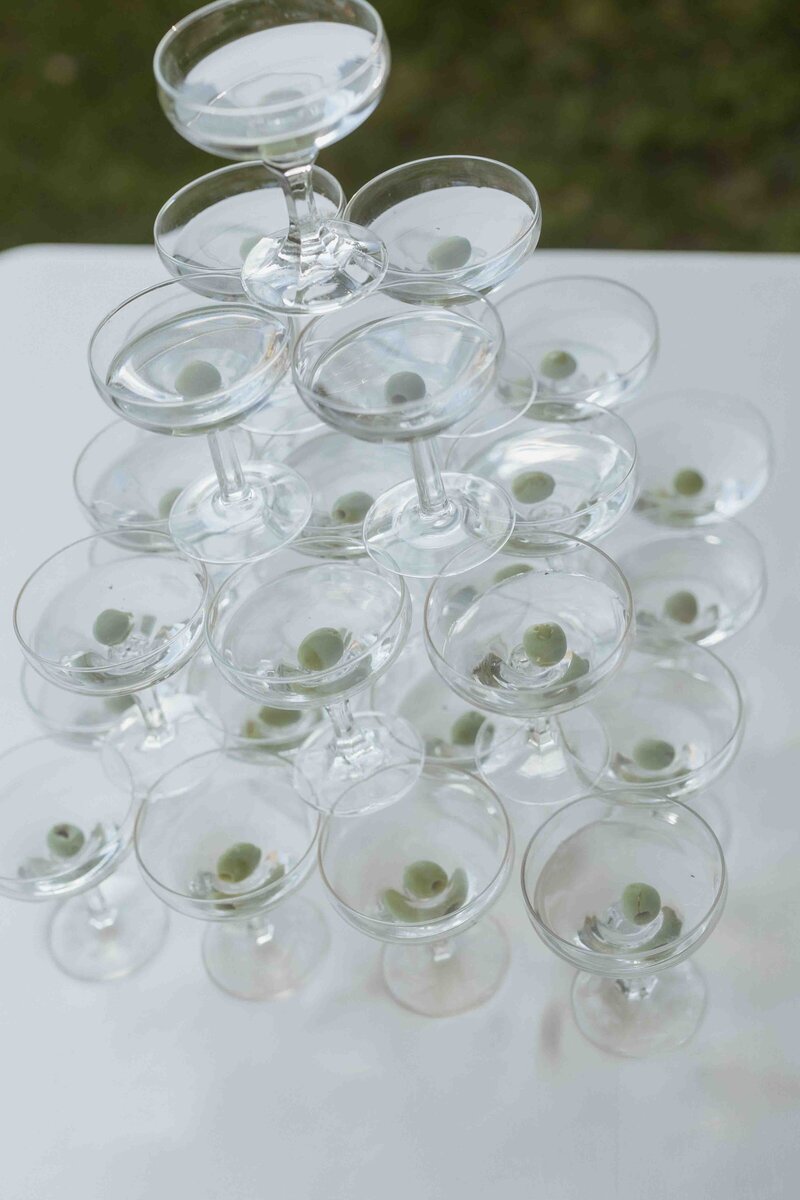elegant wedding champagne tower photography perth