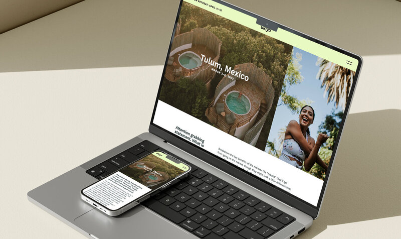 Showit website template featuring an integrated class schedule page.