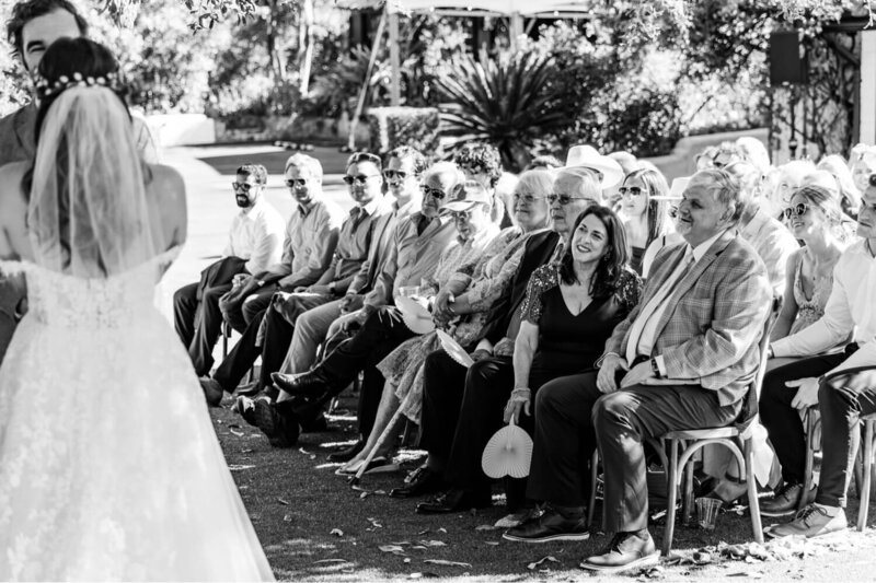 bride getting picked up bt friends and family
