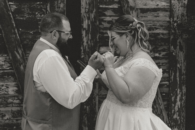 photo of pinky promise during vows