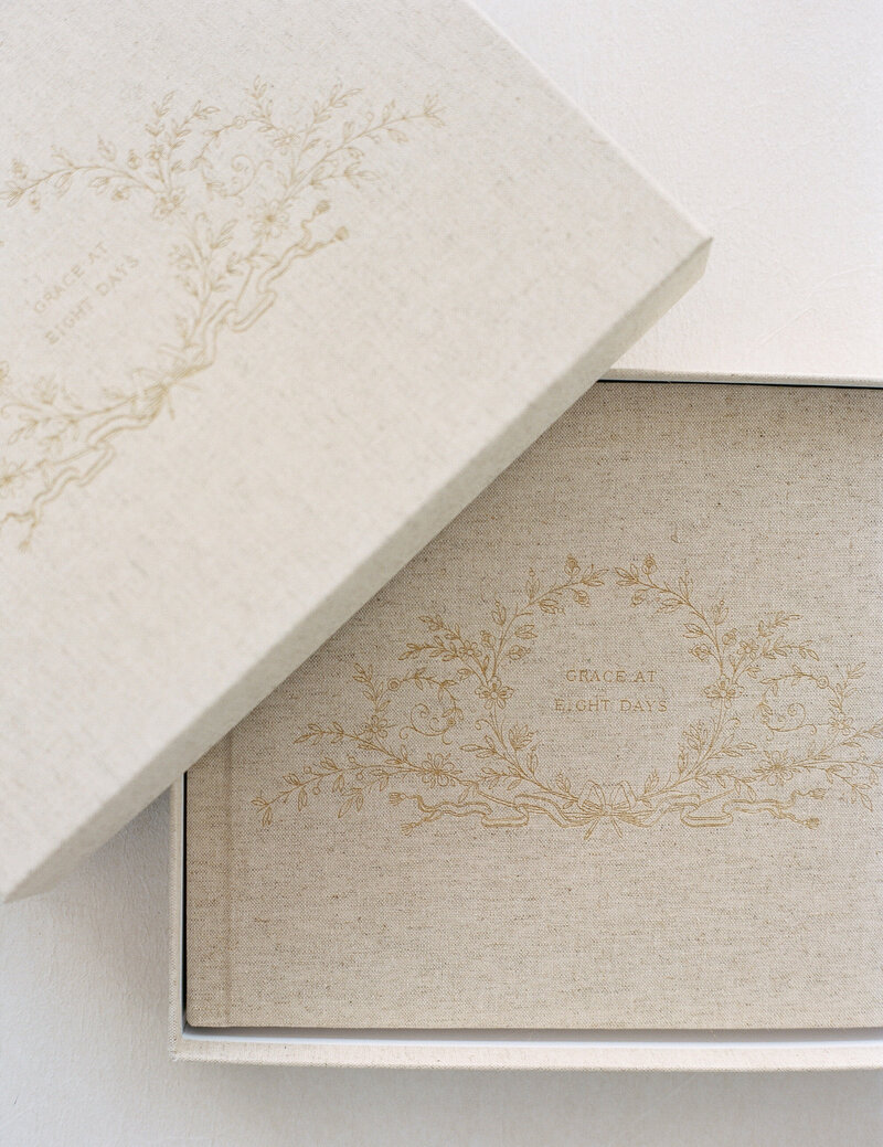 fine art wedding album natural linen