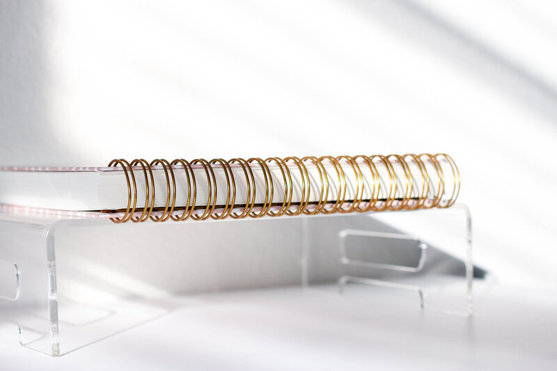 Close up product photo of Golden Coil planner - Clic