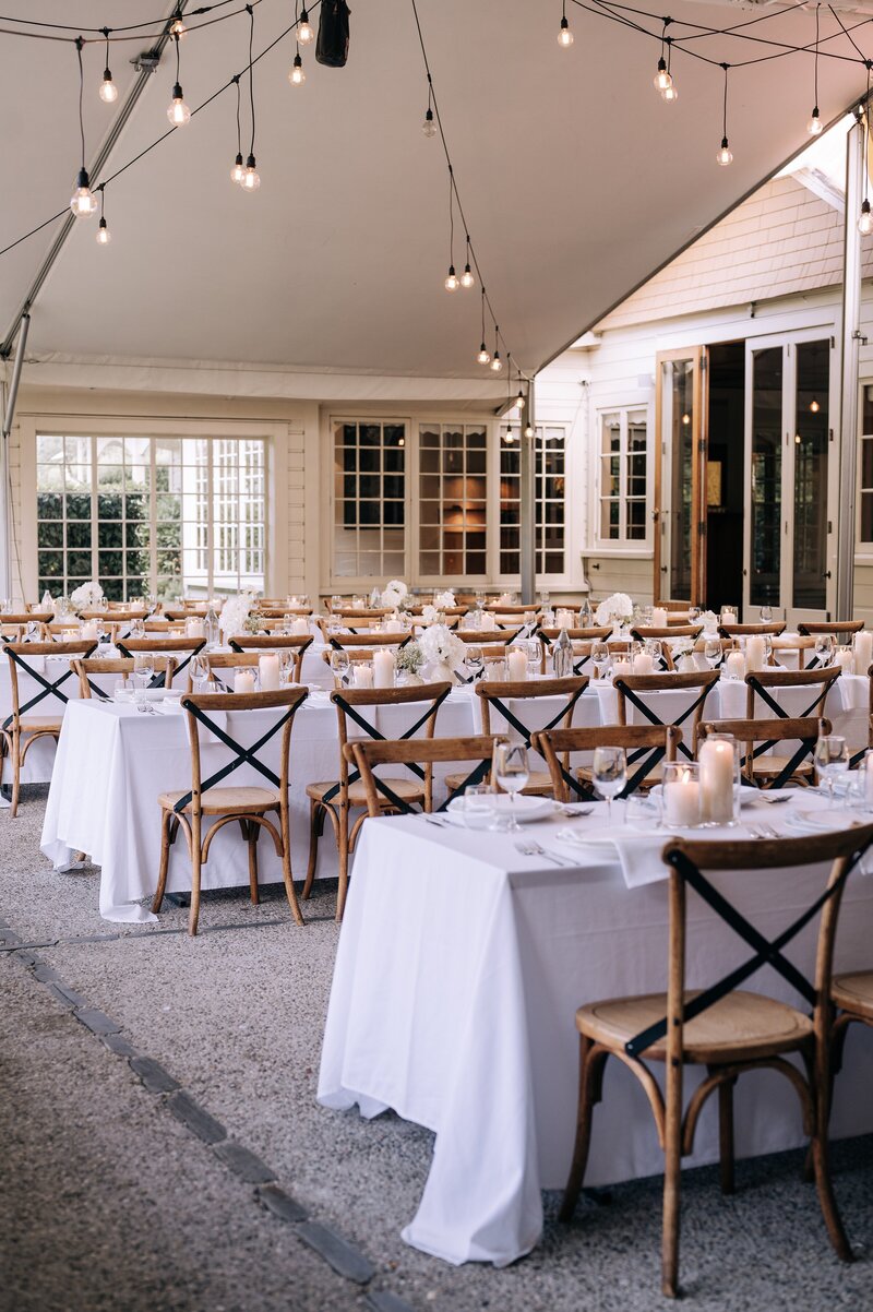 the reception area set up for a wedding at the winehouse in queenstown