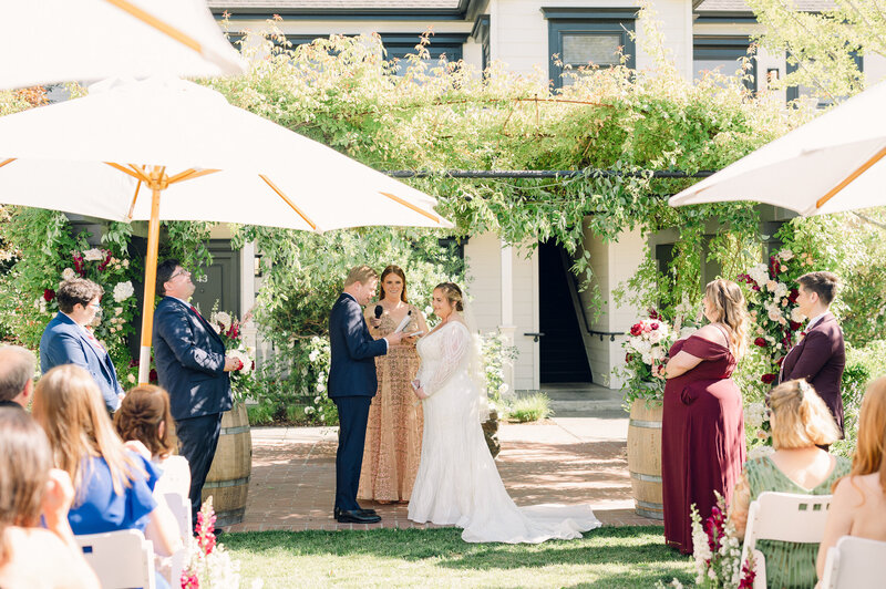 Small outdoor wedding ceremony at McArthur Place in Sonoma