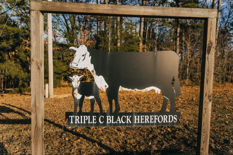 Triple C Black Herefords sign
