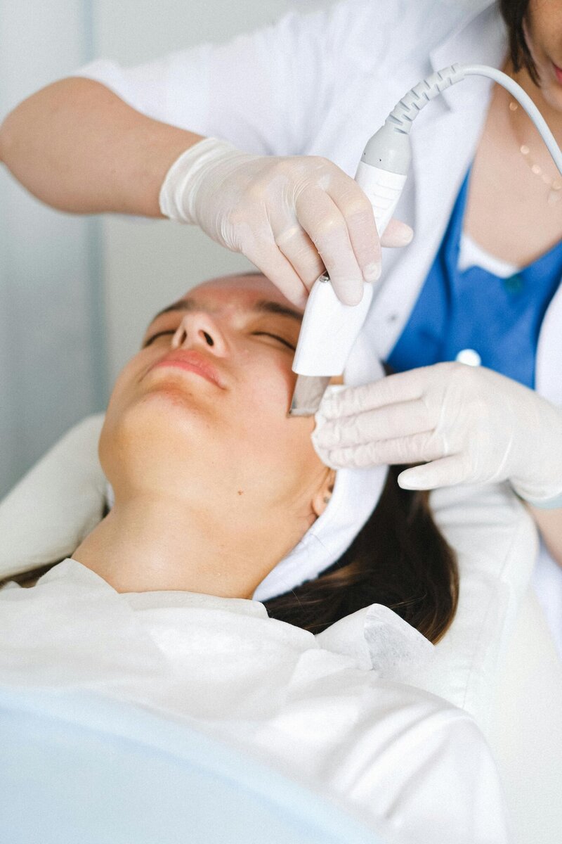 Woman getting a facial