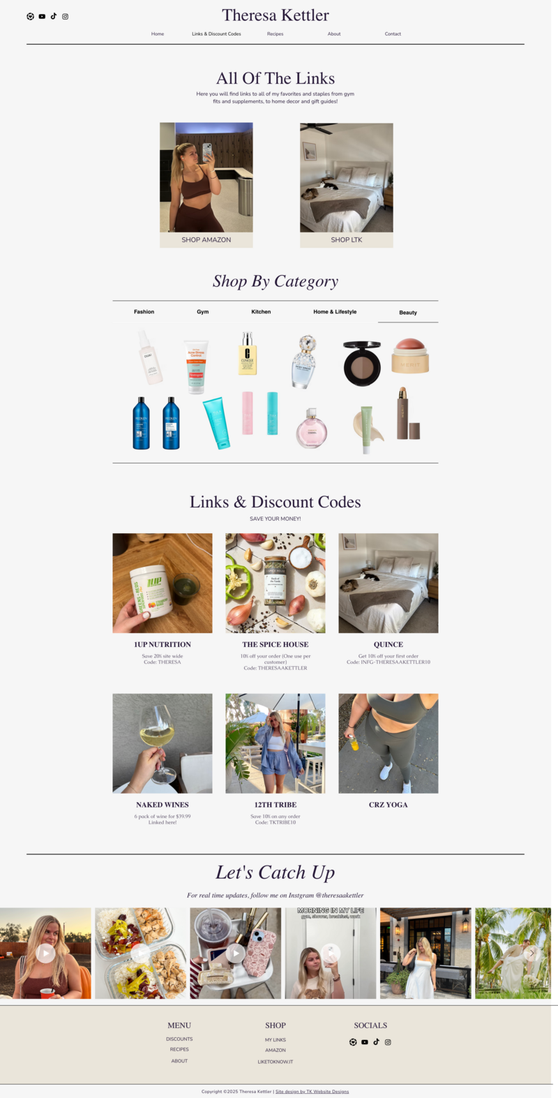 website design for infuencers