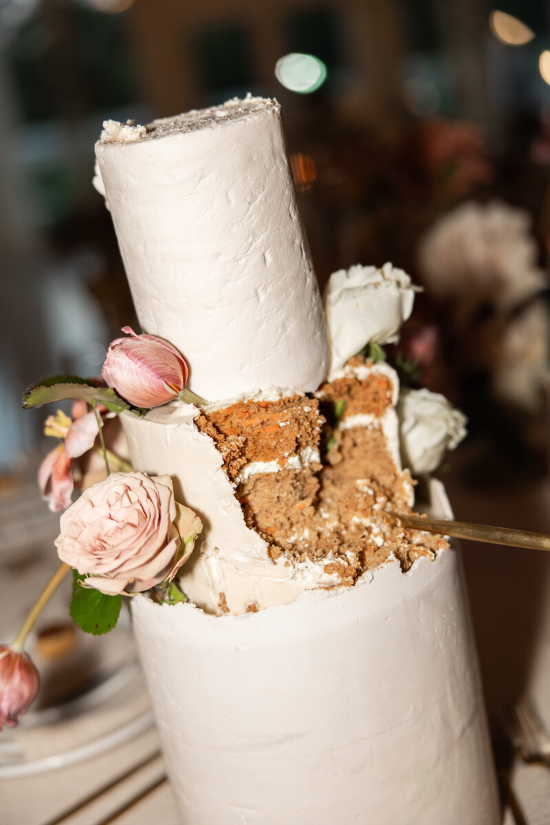 wedding cake half eaten photo