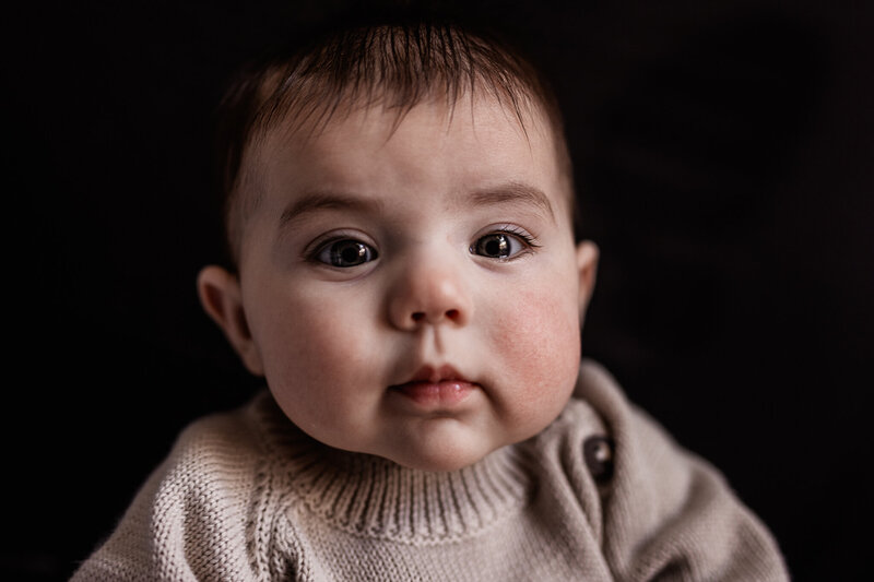 Fine Art School Portrait of 6 month old baby girl in Concord NH by Lisa Smith Photography