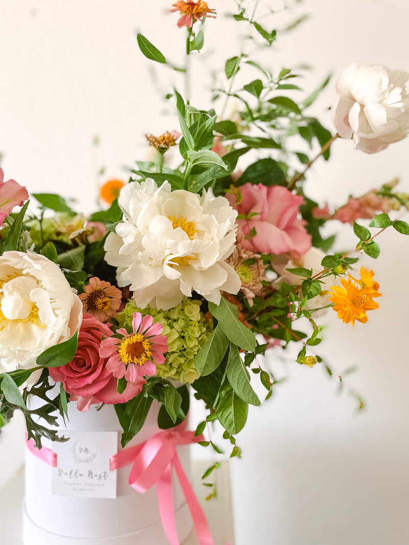 bloom box - peonies-roses- bloom box- birthday- just because- hydrangea- pink- blush