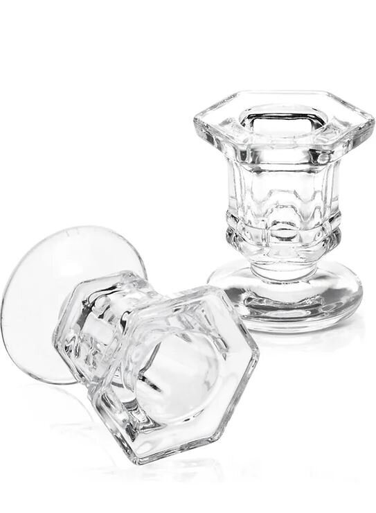 Clear candle holder 1- Rori Ranch Rentals