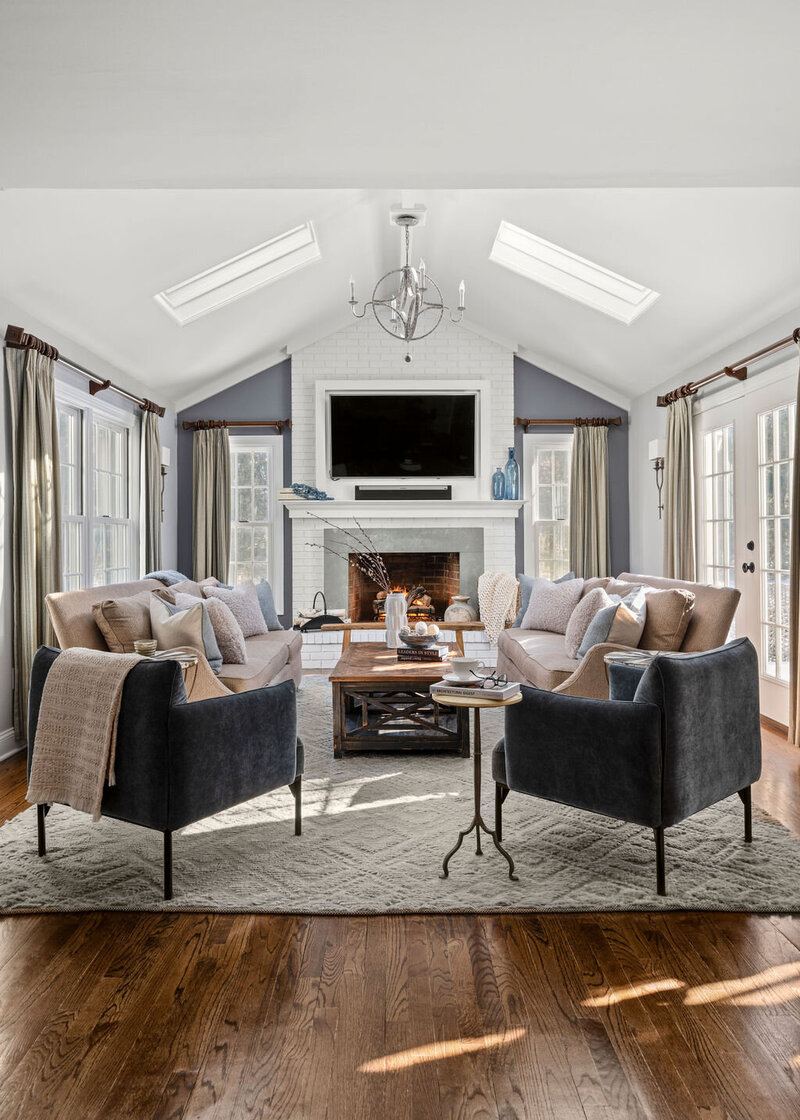 Interior Design and Decor vaulted living room in New Jersey