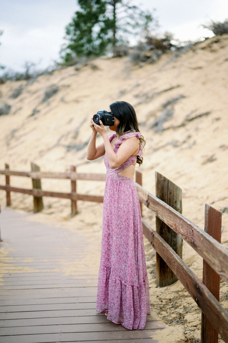 monica lam taking a film photo