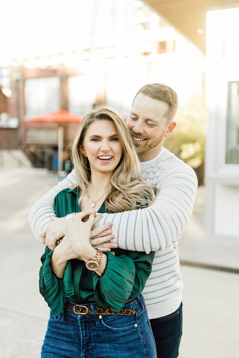 These golden hour couples photos in Charlotte NC are to pretty!