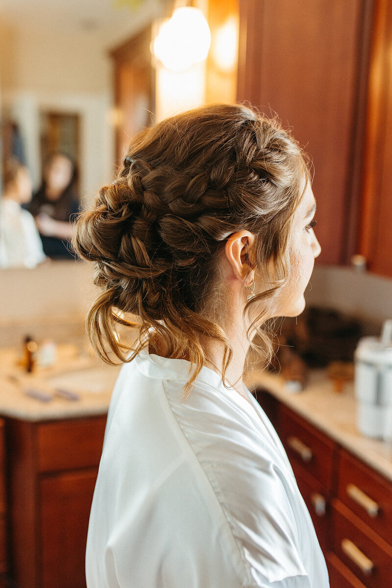 bridal hair updo St. Louis Wedding Photographers