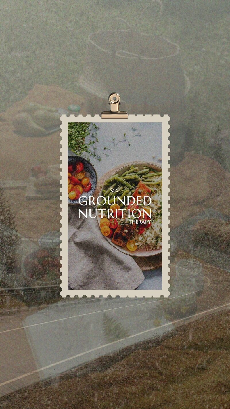 A stamp featuring a colorful plate of food, symbolizing nutrition and healthy eating, perfect for a nutritionist's collection.