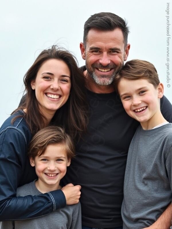 Smiling New Zealand family representing life insurance protection and financial security for parents and children.