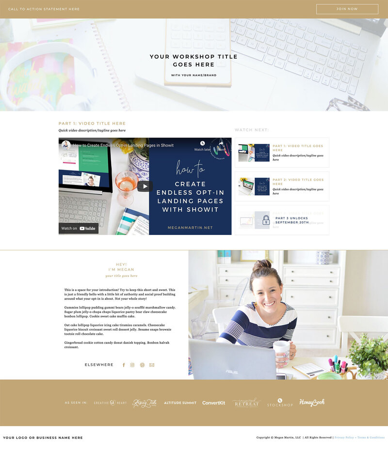 Showit Website Template for Bloggers