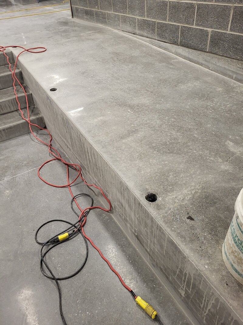 A section of holes cored in concrete finished cleanly, with no mess and no errors.