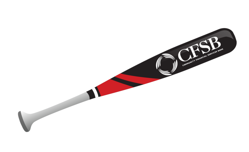 Photo booth baseball signs for Community Financial Services Bank design by Amanda Newman Design in Paducah, Kentucky