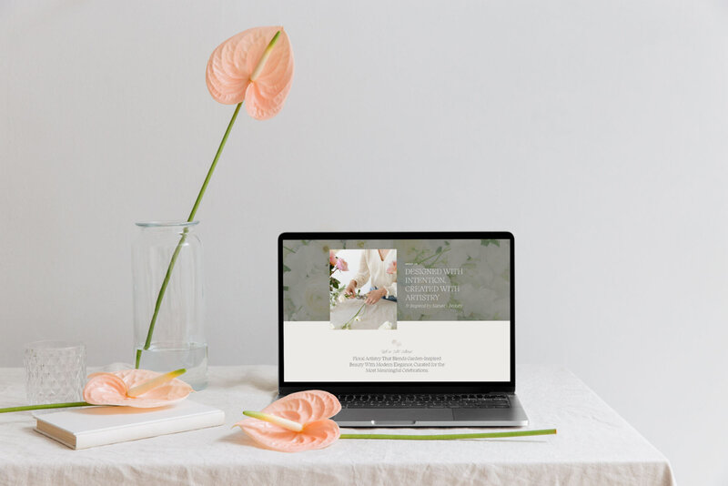 Laptop website mockup showing showit template customization by Palme Design Co