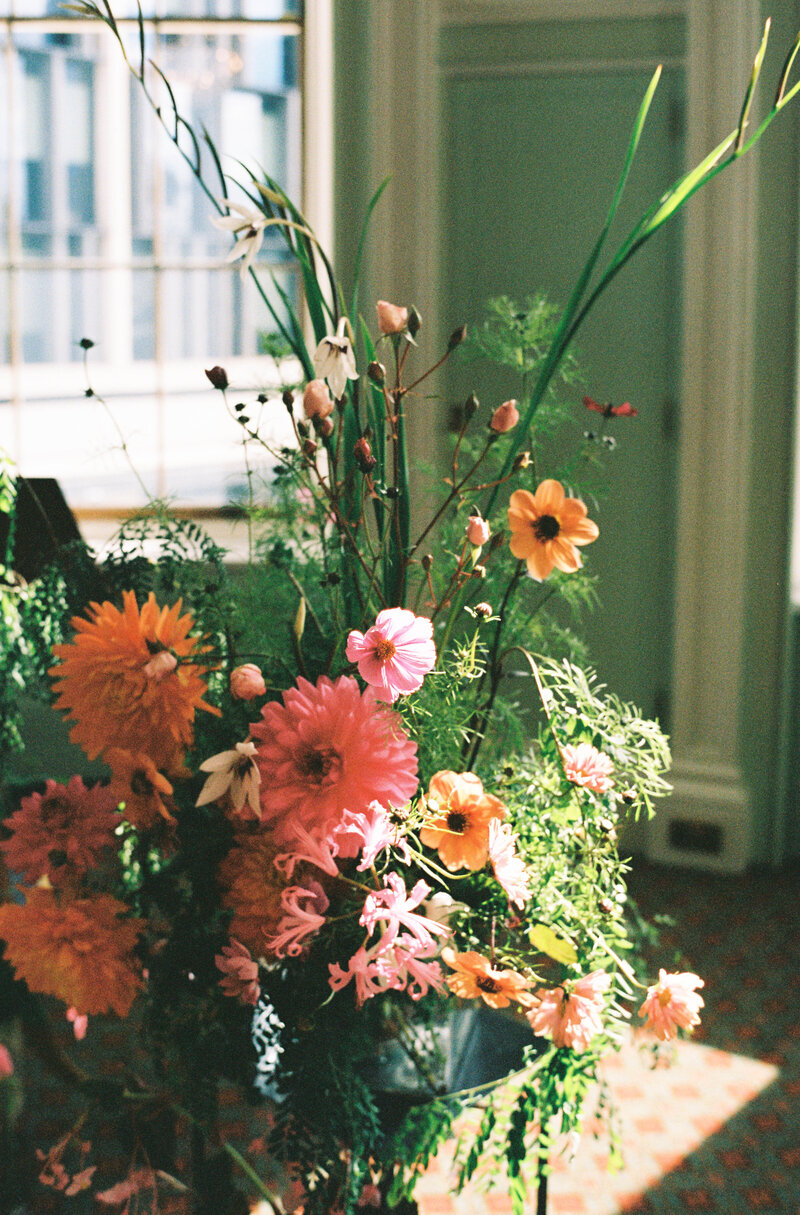 Wedding flowers captured on 35mm film
