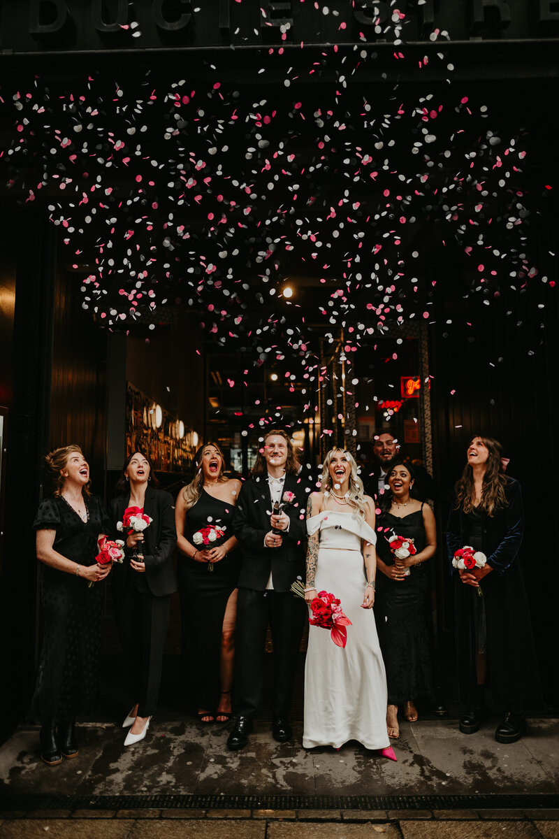 A wedding party let off a confetti cannon at Ducie Street Warehouse in Manchester. 
