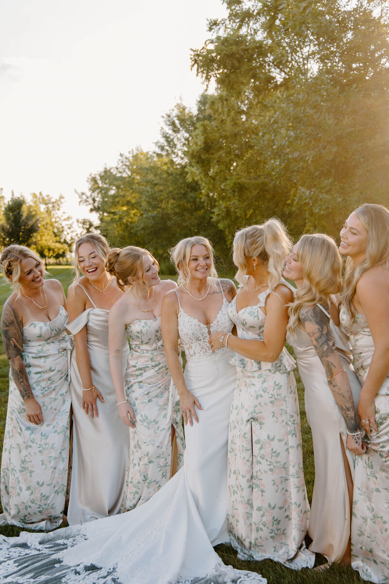 Bridesmaids laughing Carmel wedding photographer

