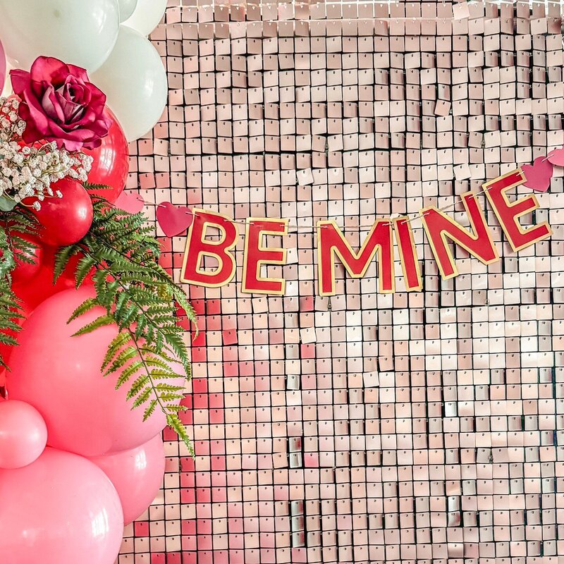 be mine Valentine's Day balloons with shimmer wall in St. Pete