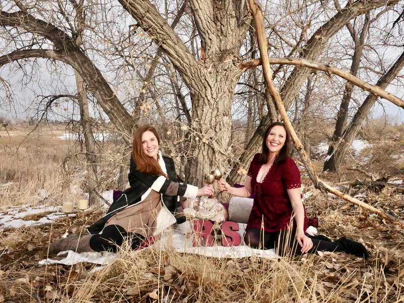 The hosts of Ritual Sisters enjoying a picnic and magical ritual in nature to celebrate the start of a new journey