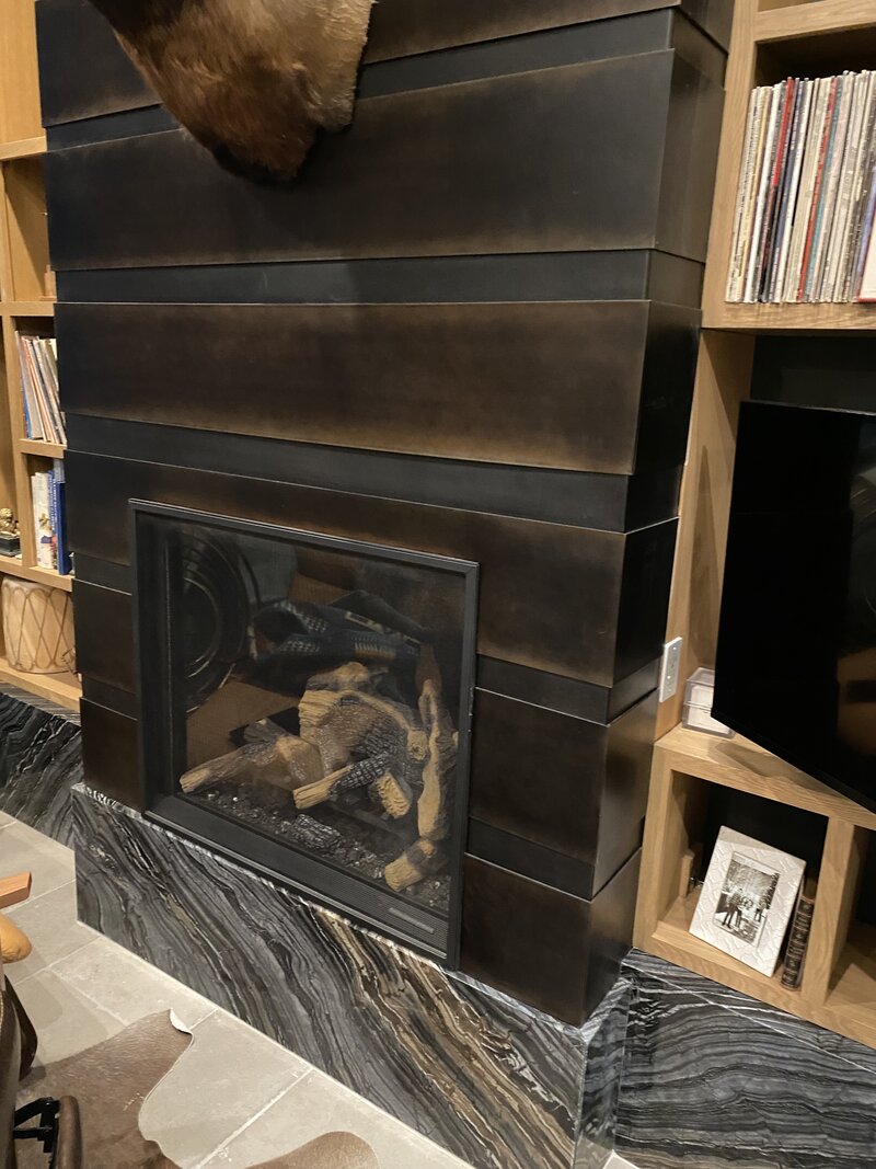 luxury custom steel fireplace
