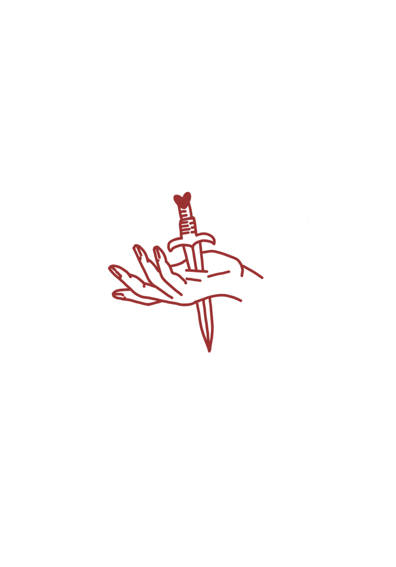 knife in hand red