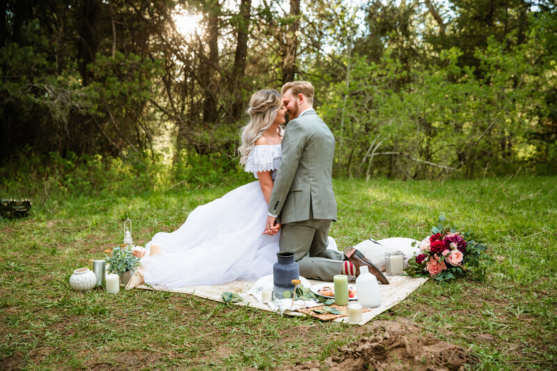 Jackson Hole photographers capture bride and groom first look before Grand Teton wedding
