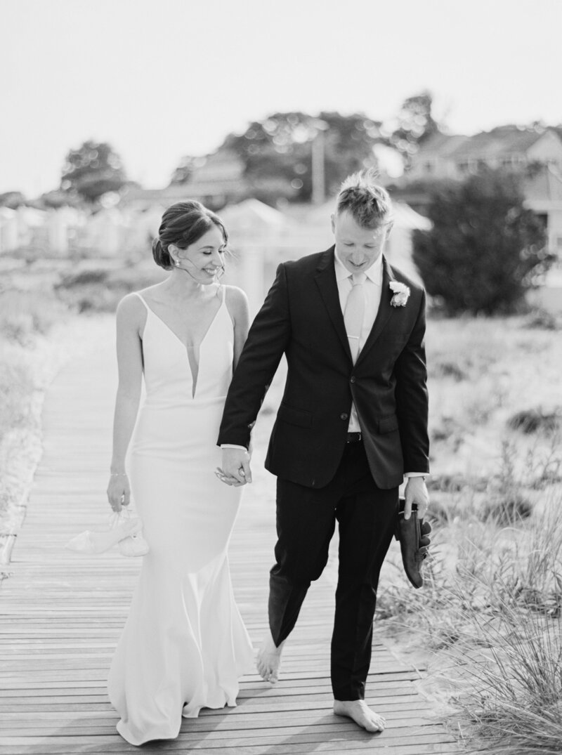 Cape Cod Wedding Couple at Sunset