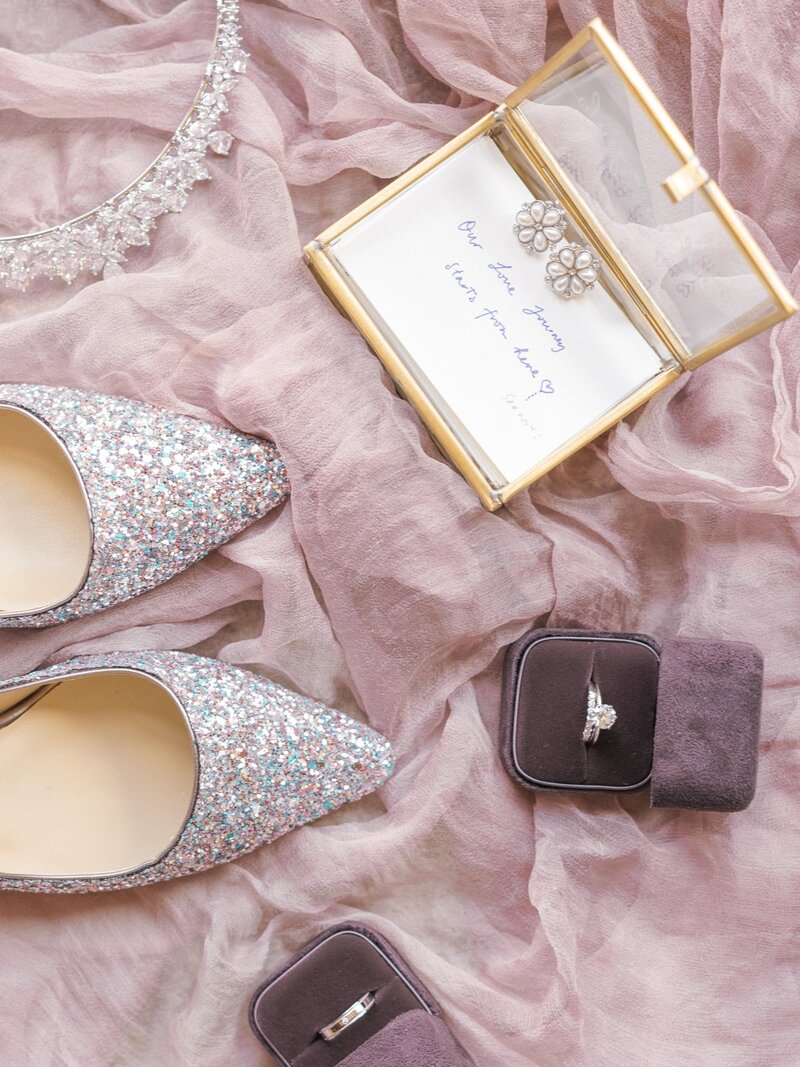 Wedding details, rings, shoes