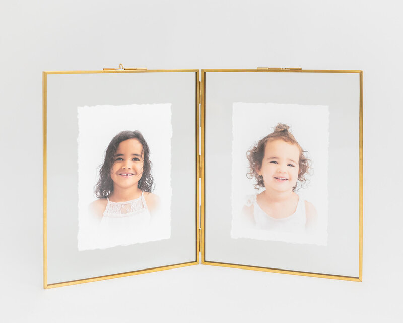 product image of 2 5x7 deckled edge rag prints in double 8x10 floating frame