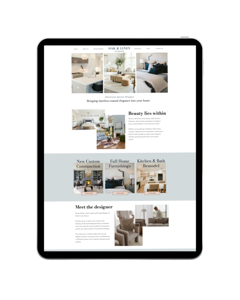 oak and linen iPad mockup