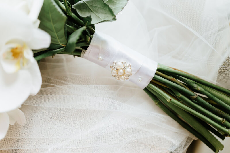 green and white floral bouquet