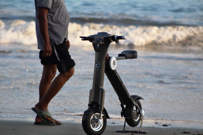 Grey Go-Bike M1 on beach