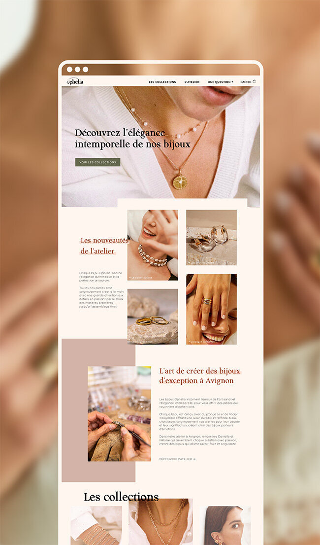 Site internet Ophelia réalisés par Sagittae Design