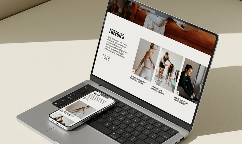 Showit website template featuring an integrated class schedule page.