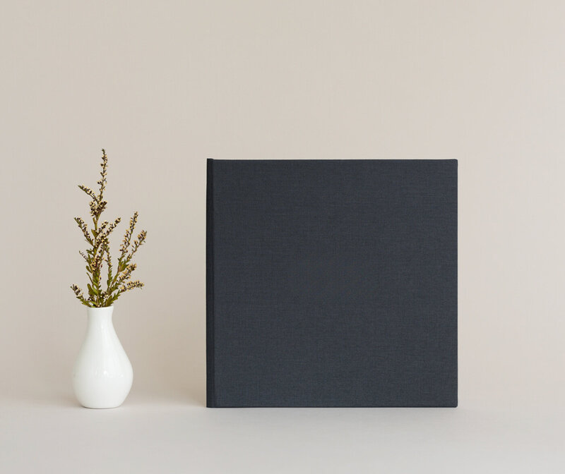 black linen photo folio 