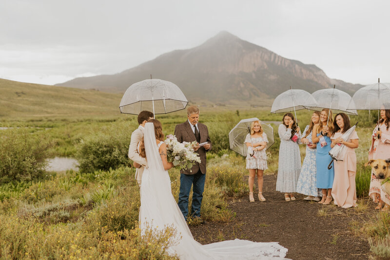 summer Colorado elopement wedding ceremony mountain wedding photographer