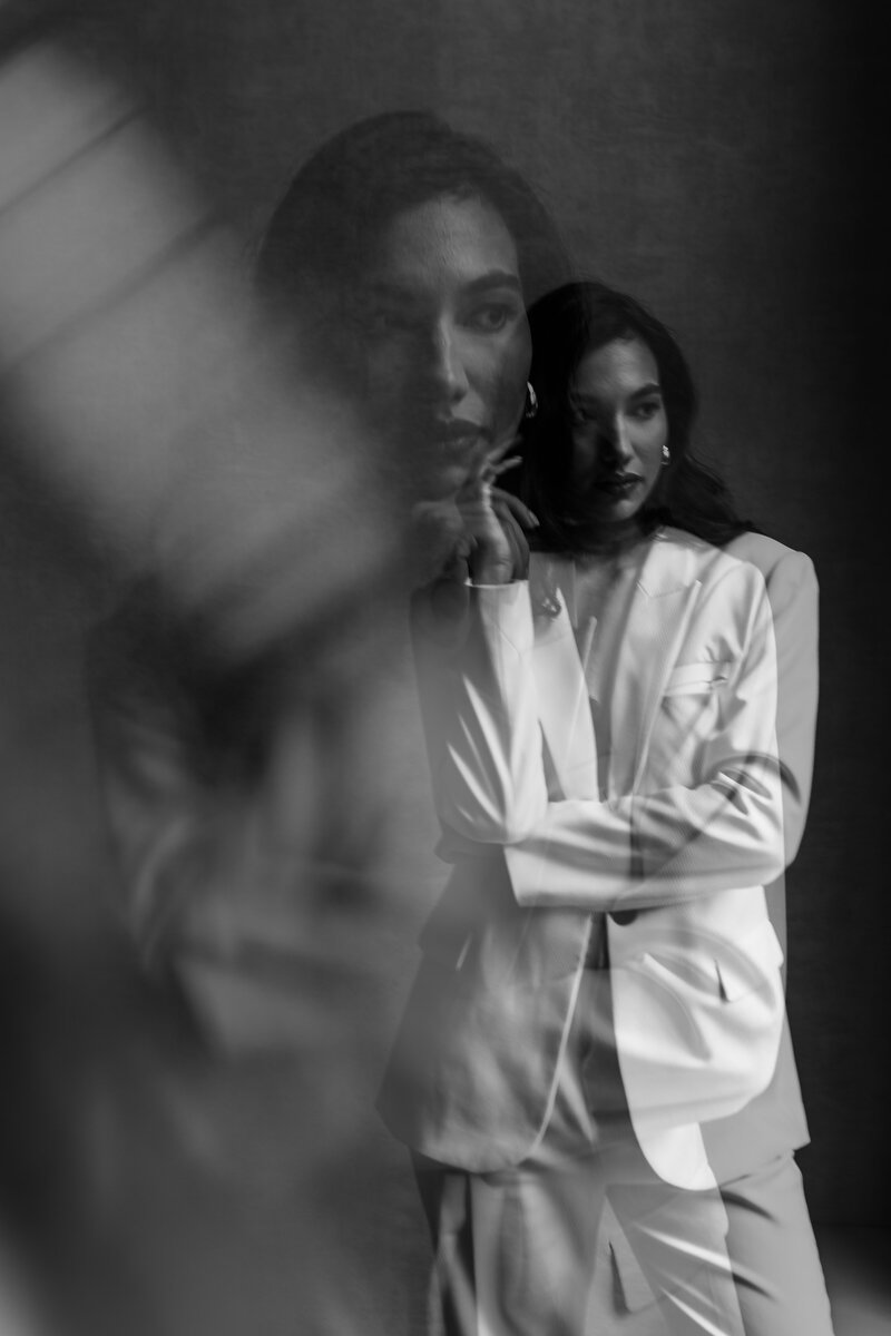 Creative editorial composition emphasizing modern sophistication
